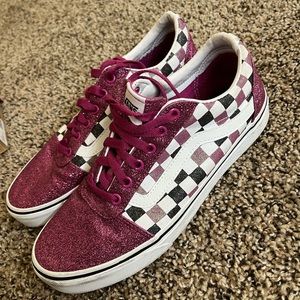 Glittery sparkly pink vans size 9